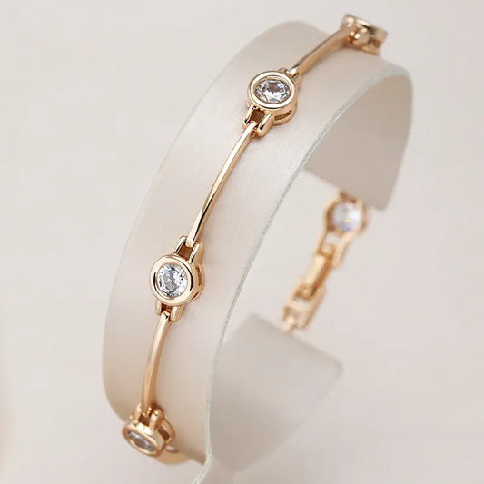 Elises | Slim with sparkling zirconia | Gold bracelet