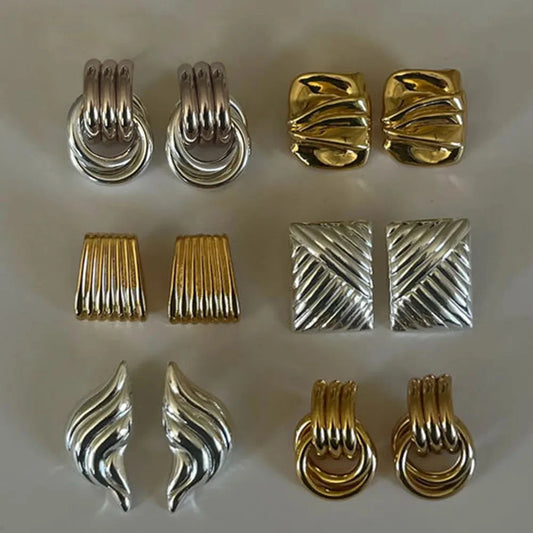 Elises | Vintage Textured Circle Hoops | Silver and Gold Earrings